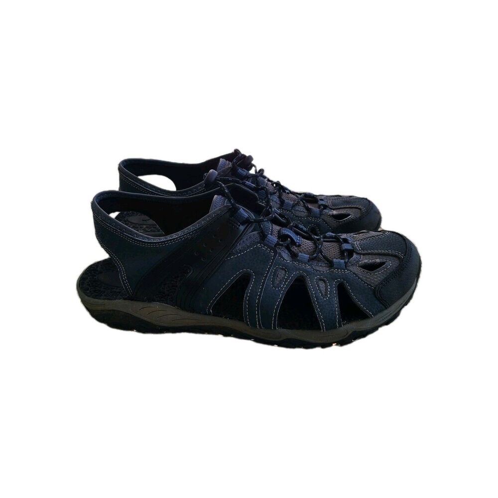 Ozark Trail Mens 11 Closed Toe Hiking Sandals Blue Bungee Cord Sport Fisherman
